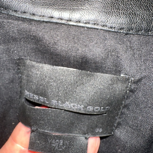 Diesel Black Leather Jacket - Picture 3 of 10